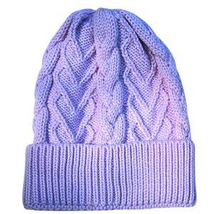 Adrienne Landau Cable Knit Beanie Hat Lavender Kids Unisex NWT